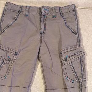 Rock Revival Grey Cargo Shorts with Teal Blue Accents